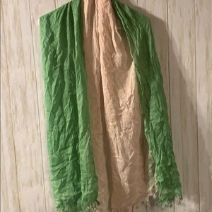 Scarf new with tags, green and cream